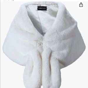 Large Ivory Faux Fur Wrap